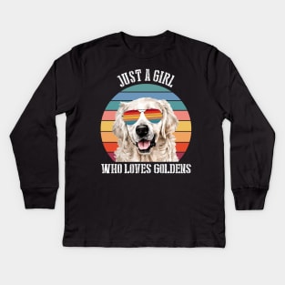 Just a girl Who loves goldens Kids Long Sleeve T-Shirt